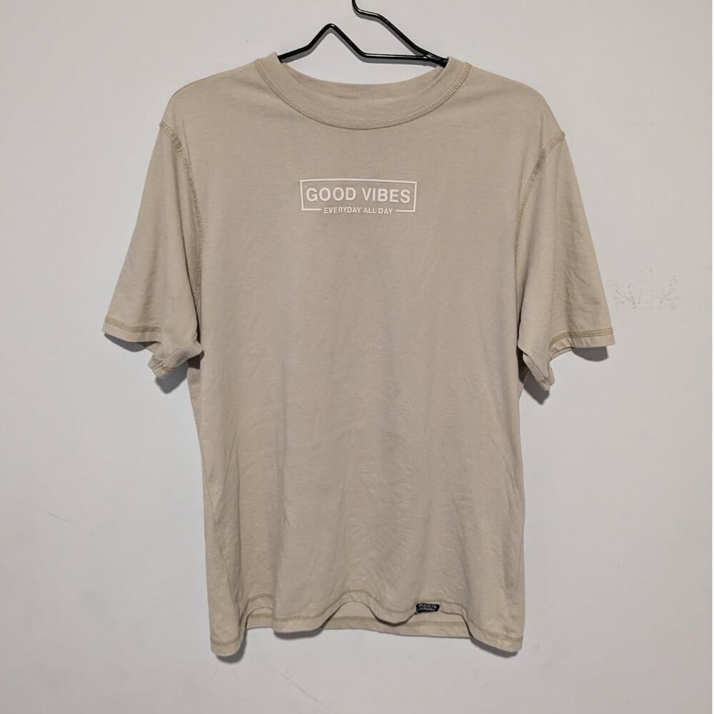 "Good Vibes Everyday All Day" Tan Men's Shirt